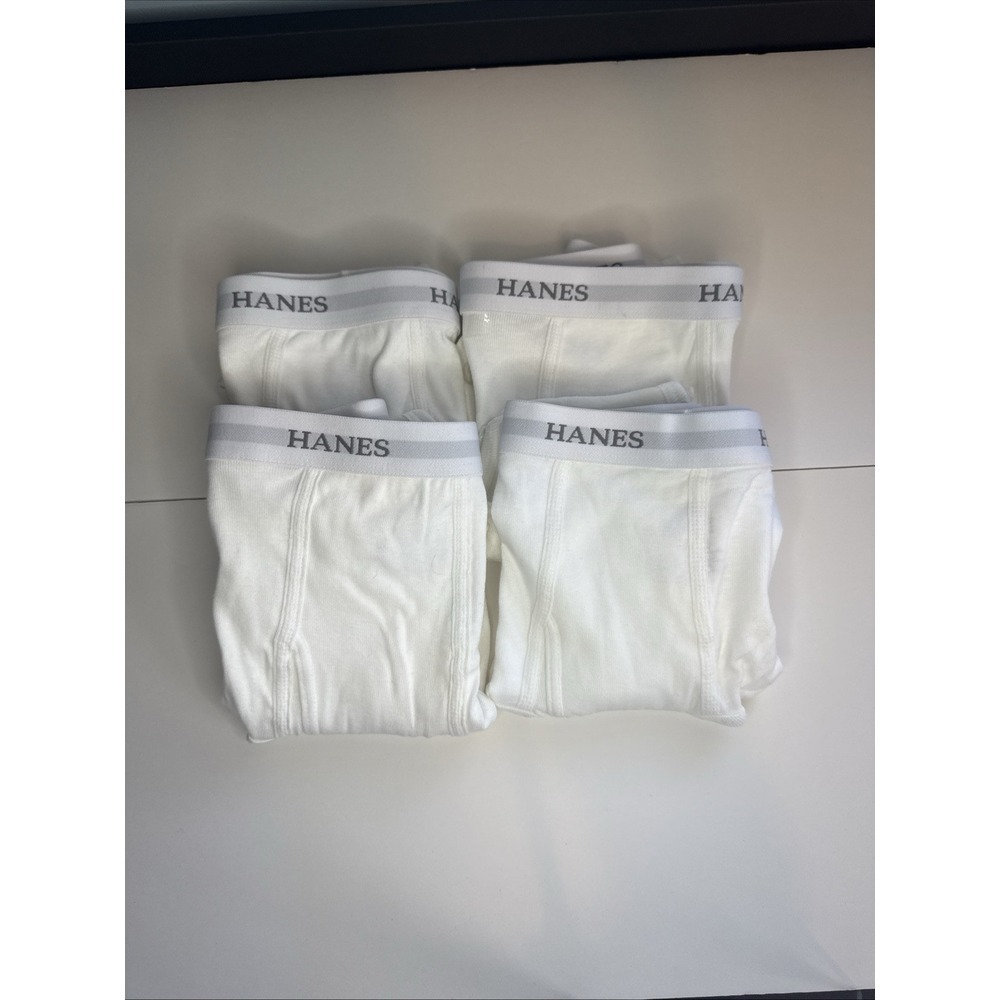 Hanes Vintage Men's White Briefs Size 2XL Cotton Lot 4‎ Pair  Brand New